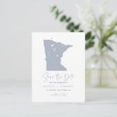 Dusty Blue Minnesota Carte QR Code Enregistrer la  (Debout devant)