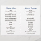 Dusty Blue Misty Roos Floral Wedding Programme Flyer (Achterkant)