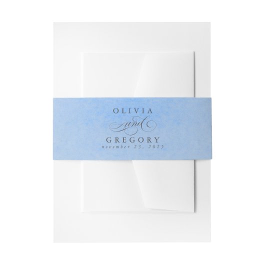 Dusty Blue Modern Boho Wedding Uitnodigingen Wikkel (Voorkant Voorbeeld)