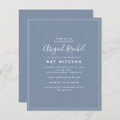 Dusty Blue Modern Budget Bat Mitzvah (Voorkant / Achterkant)