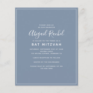 Dusty Blue Modern Budget Bat Mitzvah