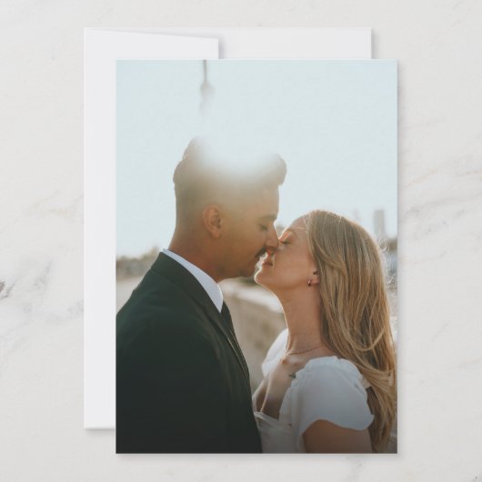 Dusty Blue Modern Calligraphy Script Weduwschap Kaart (Achterkant)