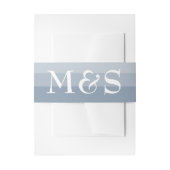 Dusty Blue Modern Chic Script Wedding Invit Uitnodigingen Wikkel (Voorkant Voorbeeld)