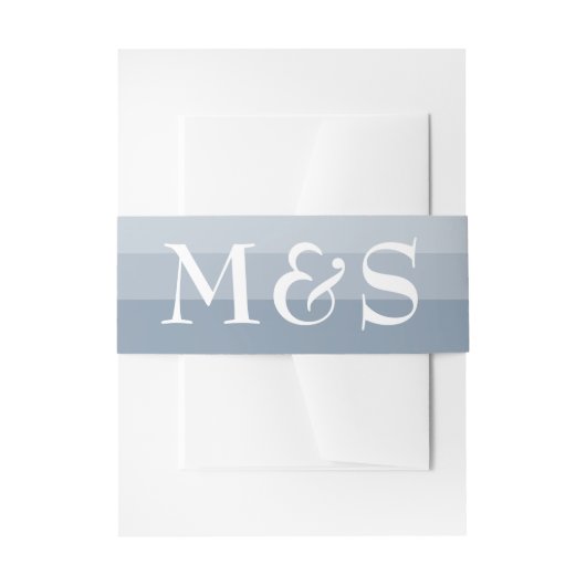 Dusty Blue Modern Chic Script Wedding Invit Uitnodigingen Wikkel (Voorkant Voorbeeld)