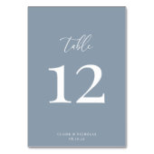 Dusty Blue Modern Elegant Trouwtafel Nummer Kaart (Voorkant)