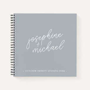 Dusty Blue Modern Mariage Livre d'or