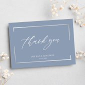 Dusty Blue Modern minimalist Elegant Wedding Bedankkaart