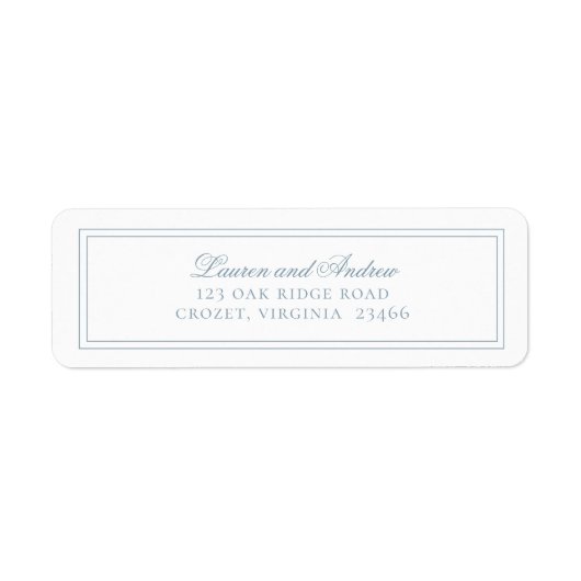 Dusty Blue Modern minimalist Return Address Etiket (Voorkant)