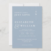 Dusty Blue Modern Monogram Intieme bruiloft Kaart (Voorkant)