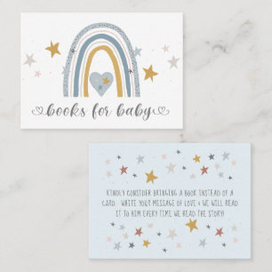 Dusty Blue Modern Rainbow Books voor Baby Enclosur Visitekaartje