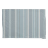 Dusty blue modern retro patroonstrepen minimaal kussensloop (Voorkant)