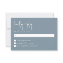 Dusty Blue Modern RSVP-kaart
