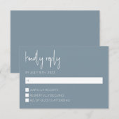 Dusty Blue Modern RSVP-kaart Kaart (Voorkant / Achterkant)