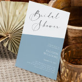 Dusty Blue Modern Script Bridal Shower Invitation
