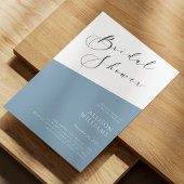 Dusty Blue Modern Script Bridal Shower Invitation