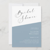 Dusty Blue Modern Script Bridal Shower Invitation (Devant)