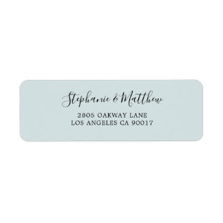Dusty Blue Modern Script Elegant Etiket