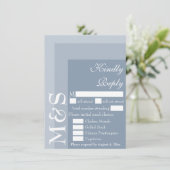 Dusty Blue Modern Script Wedding Carte RSVP (Debout devant)