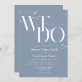 Dusty Blue Modern we wedden Kaart (Voorkant / Achterkant)