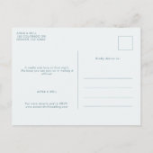 Dusty Blue Modern Wedding 3 foto's Save the Date Briefkaart (Achterkant)