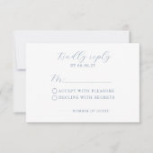 Dusty Blue Modern Wedding Carte RSVP (Devant)