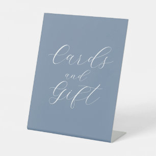 Dusty Blue Modern Wedding Cartes et signe cadeau