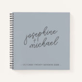 Dusty Blue Modern Wedding Guest Book Notitieboek (Voorkant)