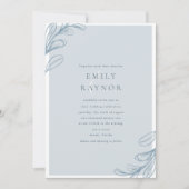 Dusty Blue Modern Wedding Invitation Kaart (Voorkant)