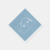 Dusty Blue Modern Wedding Monogram Servet (Hoek)