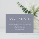 Dusty Blue Modern Wedding Save The Date (Staand voorkant)