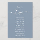 Dusty Blue Modern White Script Seating Chart Card (Achterkant)