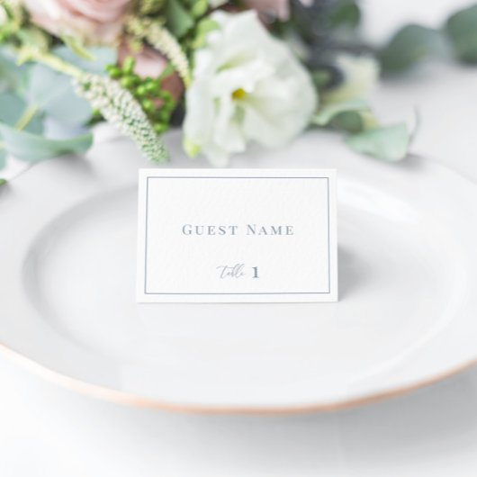 Dusty Blue Moderne élégant mariage carte d'escorte