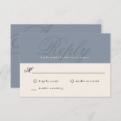 Dusty Blue Moderne Élégant Monogramme minimal RSVP (Devant / Derrière)