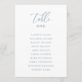 Dusty Blue Moderne élégante carte de table de mari (Devant)