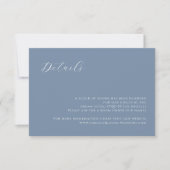 Dusty Blue moderne Mariage Détails carte (Devant)