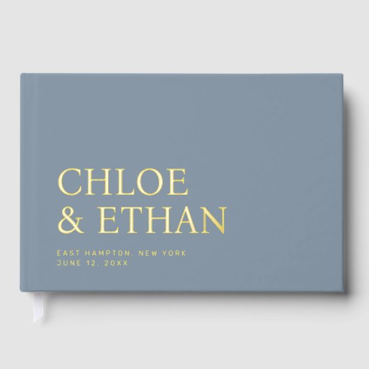 Dusty Blue Moderne Mariage Foil (Recto)