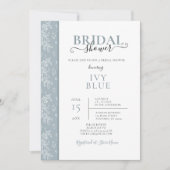 Dusty Blue, moderne nuptiale douche Invitation (Devant)