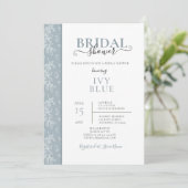 Dusty Blue, moderne nuptiale douche Invitation (Debout devant)