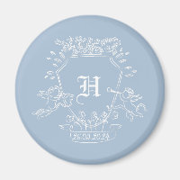 Dusty Blue Monogram Baby shower Favor