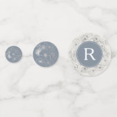 Dusty Blue Monogram bruiloft Confetti (Achterkanten)