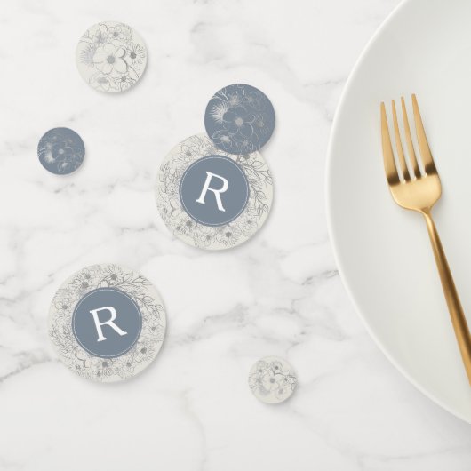 Dusty Blue Monogram bruiloft Confetti (Groep)