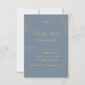 Dusty Blue Monogram Carte de mariage botanique RSV (Devant)