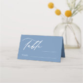 Dusty Blue Monogram Crest Trouwtafel Nummer (Voorkant)