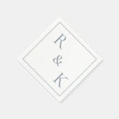 Dusty Blue Monogram Initialen Letter Wedding 2025 Servet (Hoek)