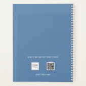 Dusty blue monogram initialen naam 2026 planner (Achterkant)