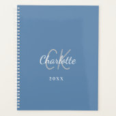 Dusty blue monogram initialen naam 2026 planner (Voorkant)