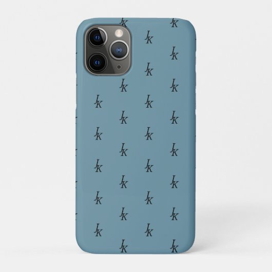 Dusty Blue Monogram iPhone / iPad case (Achterkant)