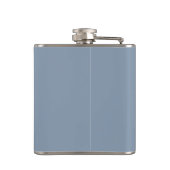 Dusty Blue Monogram Naam Elegant  Crest Heupfles (Achterkant)