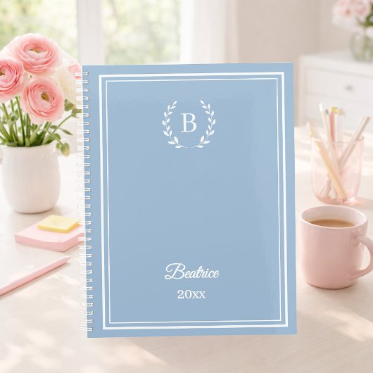 Dusty blue Monogram Personalized Quiet Luxury