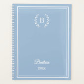 Dusty blue Monogram Personalized Quiet Luxury Planner (Voorkant)